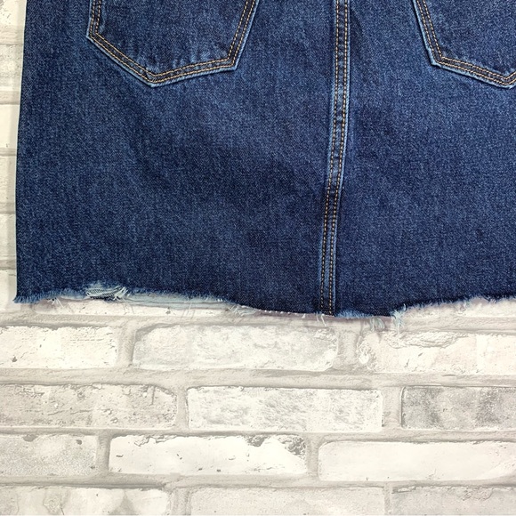 Old Navy Women's Blue High-Waisted Button-Fly Cut-Off Distressed Jean Skirt NWT - Picture 12 of 14